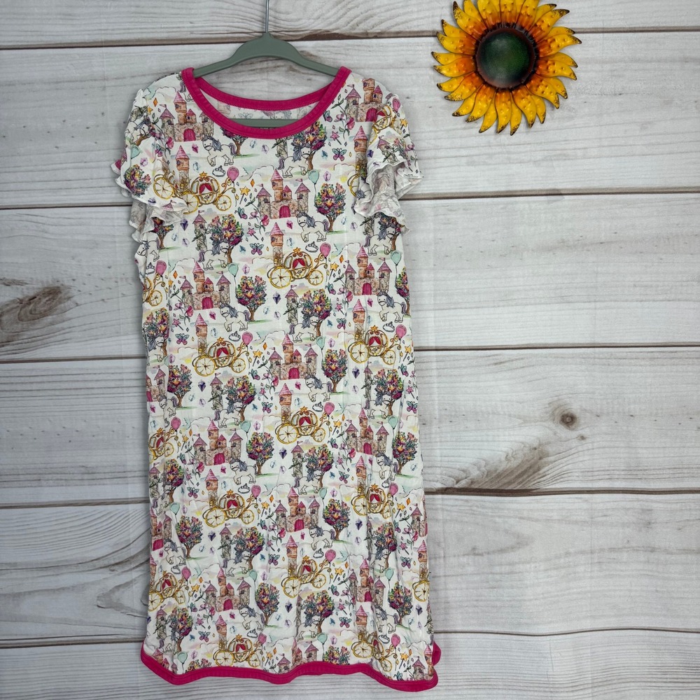 Birdie Bean Kids Girls Ella Princess Print Pajama Sleep Dress Size 8Y